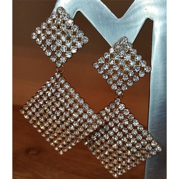 Curated Bundle 2 Long Dazzling Cocktail Formal Evening Dangle Drop Earrings. - Picture 3 of 6